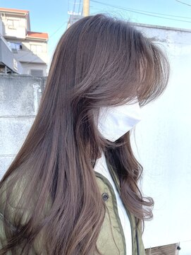 ラック 津田沼(LUCK) ココアベージュ/オリーブグレー/ハッシュカット/顔周りレイヤー