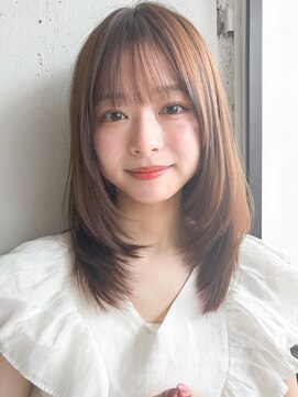 アグノス 青山(Agnos) 外ハネボブ艶感イメチェン黒髪ココアベージュ似合わせカット