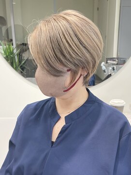 くびれショートボブ40代50代グレイカラー白髪染め白髪ぼかし