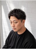 束感短髪ツイスパ人気流行無造作立体感メンズ
