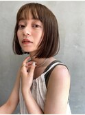 Chlom☆新宿 ハイライトベージュイルミナカラー切りっぱなしボブ