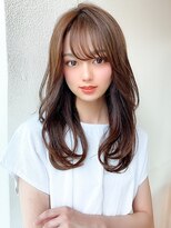 AFLOAT/矢田菜津紀/表参道/レイヤーくびれセミディ/ブラウン