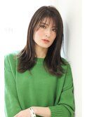 軽め外ハネロブ×カーキブラウン