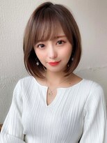 20代30代40代大人かわいいひし形ボブ小顔ショコラベージュ
