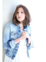 オーロ 池田店(ORO)&nbsp;かきあげ前髪の大人っぽくびれミディアムスタイル