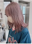 1076外国人風カラーロイヤルパープルベイビーピンクこなれヘア