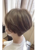 ヘアーズ はれるや(hair's) 大人可愛い柔らか透明感カラーアッシュブラウンショートボブ