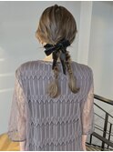 大人美人ポニーテール編みおろしツイン褒められる♪
