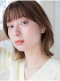 外ハネミディ/マルチボブ/前髪/インナーグレージュ