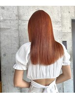 エース (ACE)&nbsp;ACE横浜　オレンジベージュ×切りっぱなしワンレングス