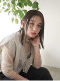 ミディアム顔周りレイヤーおくれ毛前髪東区松崎