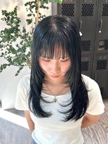 ヲタク(wotaku.)&nbsp;ブルーブラックネイビーブルー暗髪カラーダークグレーレイヤー