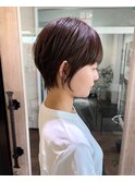 ショートヘア×ラベンダーグレージュ