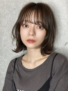 クーエフー(coo et fuu) 20代30代40代/フェミニン丸みボブショートオリーブベージュ