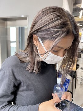 キラ 渋谷(KILLA) ハイライト/小顔/ボブウルフ/ネイビージュ/黒髪/ワンレン