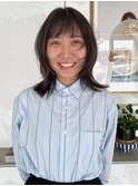 オリーブアッシュブラウン顔まわり姫カットレイヤー/東区画図
