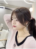 結んでも可愛い簡単スタイリングお顔周りカット