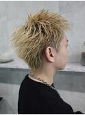 スパイキーショート/ブロンド/ブリーチカラー/抜きっぱなし