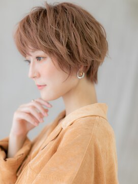 カバーヘア ブリス 志木南口駅前店(COVER HAIR bliss) 透明感ペールオレンジベージュ小顔マッシュパーマX志木20代30代