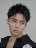 アクティブショートフェザーパーマルーズショートセンターパート