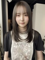 ネハス ナガオカ(nehus.nagaoka)&nbsp;xカット//ホワイトグレージュ/レイヤーカット/チェリーブラウン