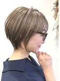 大人可愛い丸みショートボブ首が綺麗に見えるショート