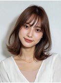 ブリーチなしベージュカラー 顔まわりカット