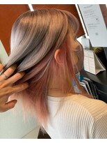 アース 山形店(HAIR&MAKE EARTH)&nbsp;インナーカラー×ペールピンク