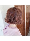 【favori自由が丘】ＰＩＮＫオレンジ×くせっ毛風パーマ
