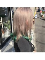 パーミル ヨコハマ(permille Yokohama)&nbsp;モノトーン毛先グリーン