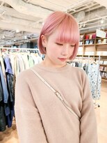 ヘアーエスクールシーユー 枚方T-SITE店(hair S.COEUR×Cu)&nbsp;ダスティーピンク×可愛いミニボブ☆10代20代に人気☆