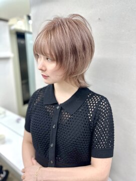 ディア(.eer) ナチュラルショートウルフ×ラベンダーベージュ☆ウルフカット