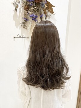 シルエット 美容室 【ブリーチなしWカラー】セピアグレージュ*