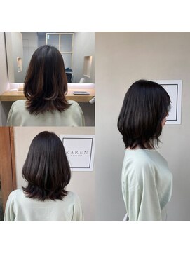 カレンアンドエクラート 大宮(KAREN&ECLART) 髪質改善　艶髪　ストレート　縮毛矯正　暗髪　韓国風セミロング