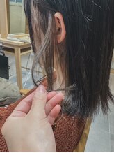 ポイントデザインがオシャレ◎〈初めてのデザインに〉イヤリングカラー＋カラー＋カット　15950円→14850円