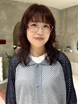 ハウ 心斎橋(how) ミディアムくびレイヤー小顔カット艶髪姫カット20代30代40代