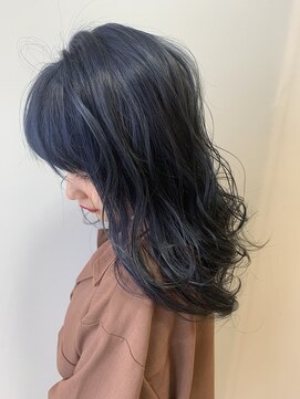 ライフ 住道店(Lyfe) デザインダブルカラー_ネイビーベージュレイヤーカット_354