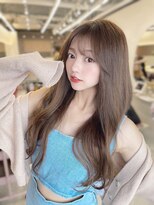 ラルム 新宿(LARME SHINJUKU)&nbsp;ブリーチホワイトグレージュダブルカラーレイヤー前髪顔周り新宿