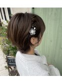 ショートヘアアレンジ/お呼ばれヘア/ヘアセット