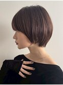 青山髪質改善カラーハンサムショートウルフアッシュグレー30代
