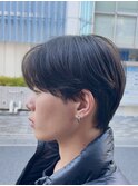 韓国風2wayナチュラルストレートセンターパートマッシュショート