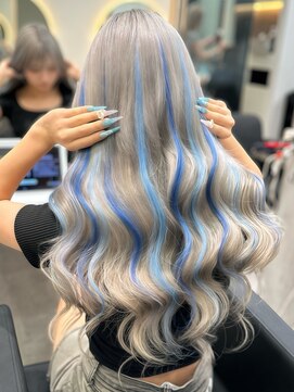 ラピス 福岡天神店(Lapis) ホワイトアッシュシルバー×ブルーメッシュ