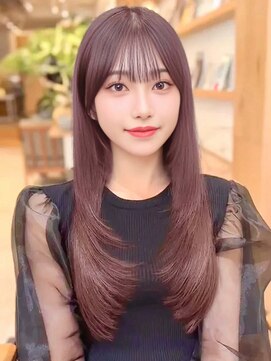 ルエ(rue) 韓国ヘア顔まわりレイヤーカットシースルーハッシュロングウルフ