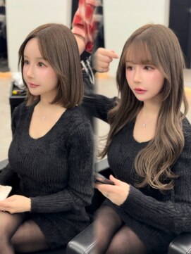 ラピステン 福岡天神 大名店(Lapis) エクステ/バタフライカット/レイヤーカット/グレージュ/ブラウン