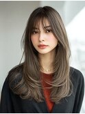 レイヤーカット髪質改善カラーブリーチなしダブルカラー韓国