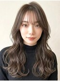 艶感グレージュ×韓国レイヤーロング