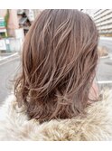 【岡本スタイル】透け感ハイライト×透明感のあるベージュカラー