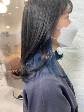 カモン(CAMON) くすみブルーのオシャレインナー（インナーカラー）