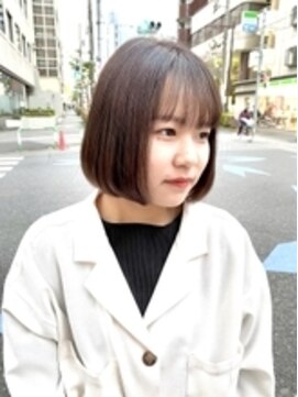 ヘアーライズ 池袋東口店(hair RISE) ミニボブ◆チェスナットブラウン収まりショートワンレン