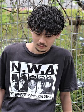 ガズル ハラジュク(GUZZLE HARAJUKU) *綾野剛風無造作ツイストスパイラルパーマ 別ver　黒髪パーマ*